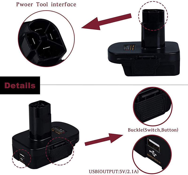 5Battery Adapter For Black&Decker DM18GL