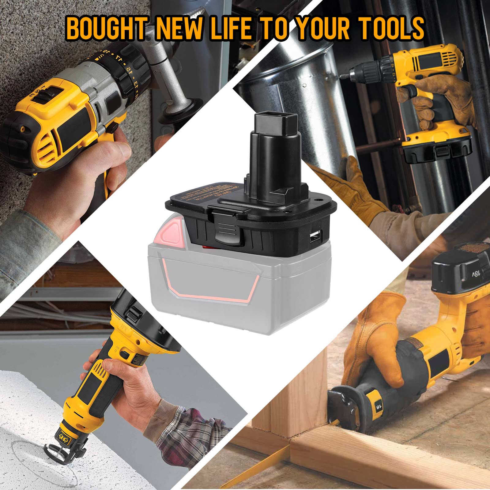 Dewalt & Milwakee 20(18)V үшін DM18D батарея адаптері Dewalt Nickel құралына түрлендіру