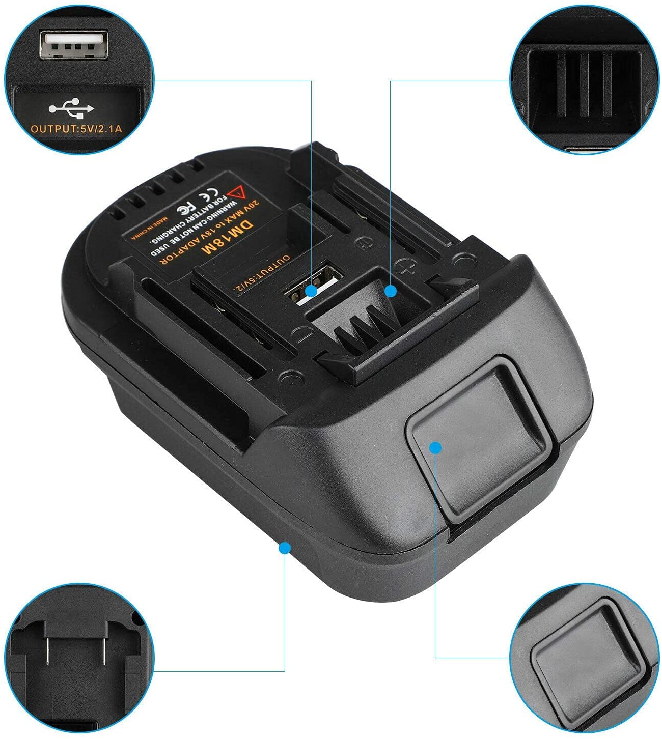 9Adattatore batteria per Black&Decker