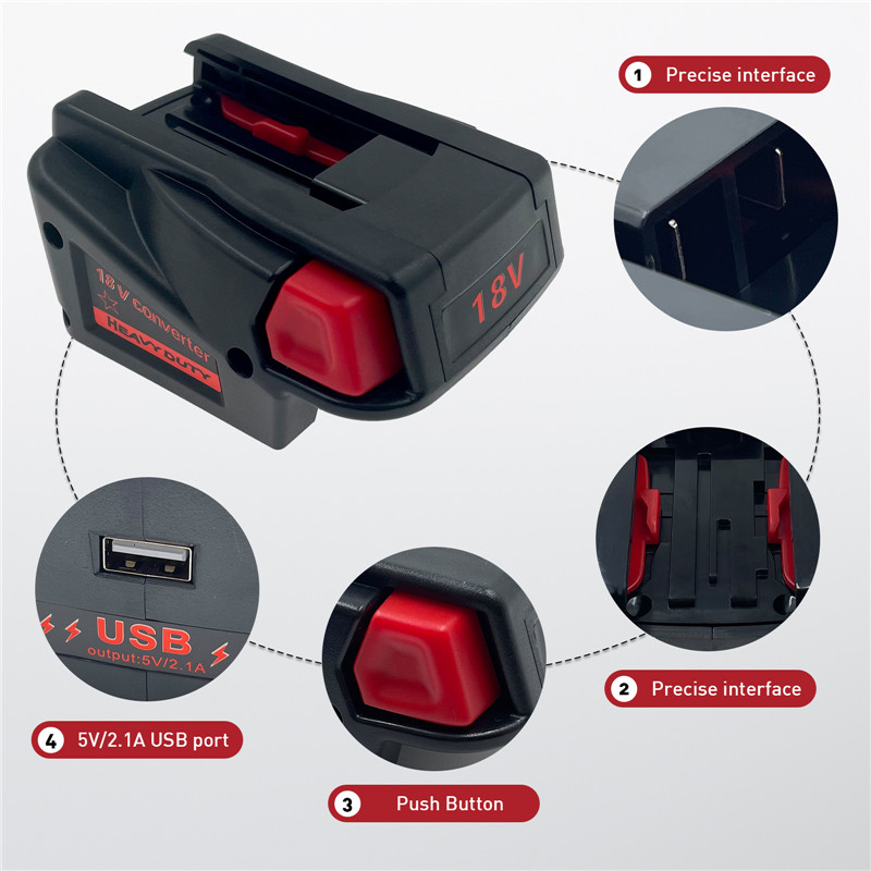 URUN M18V18 Converter Adapter foar Milwaukee M18 18V Lithium-Ion batterij konvertearje nei Milwaukee 18V NI-CD ark (10)