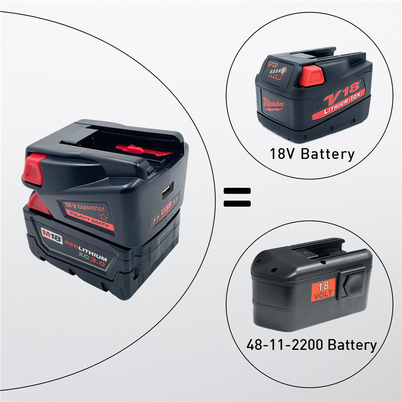 URUN M18V18 Converter Adapter Milwaukee M18 18V Lithium-Ion -akun muuntamiseen Milwaukee 18V NI-CD -työkaluiksi (7)