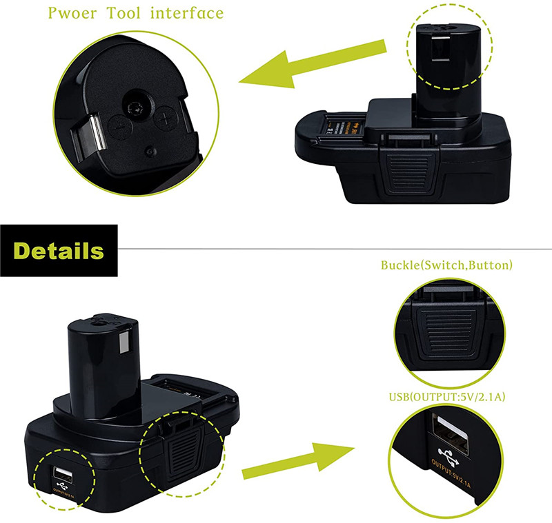 Urun DM18RL batteriadapter for MilwaukeeDewalt 18V konverter til Ryobi Lithium-verktøy (6)