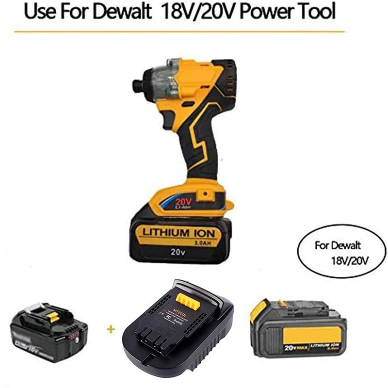 Urun MT20DL بيٽري اڊاپٽر ميڪيتا 20(22)V لاءِ Dewalt 18v Lithium ٽول ۾ تبديل ڪريو