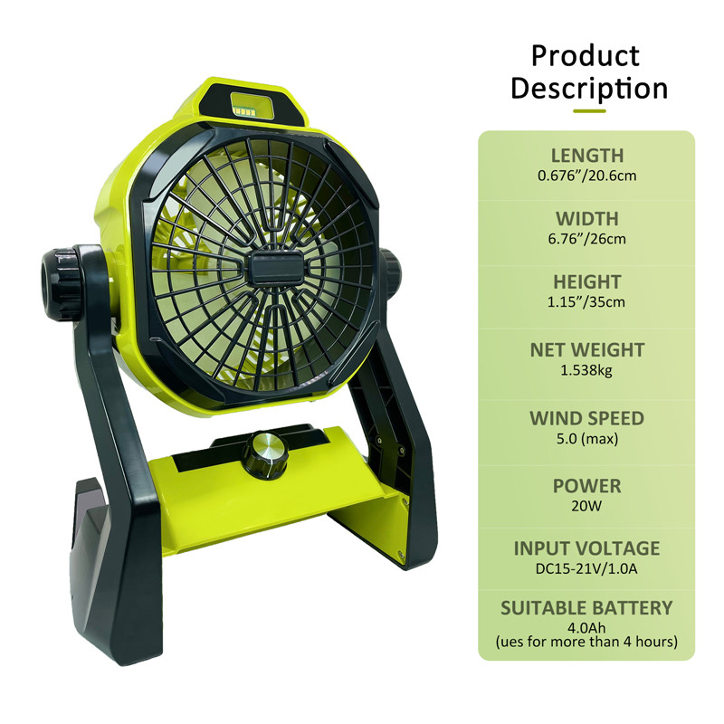 Urun Portable Battery Powered Fan with LED Light (10)
