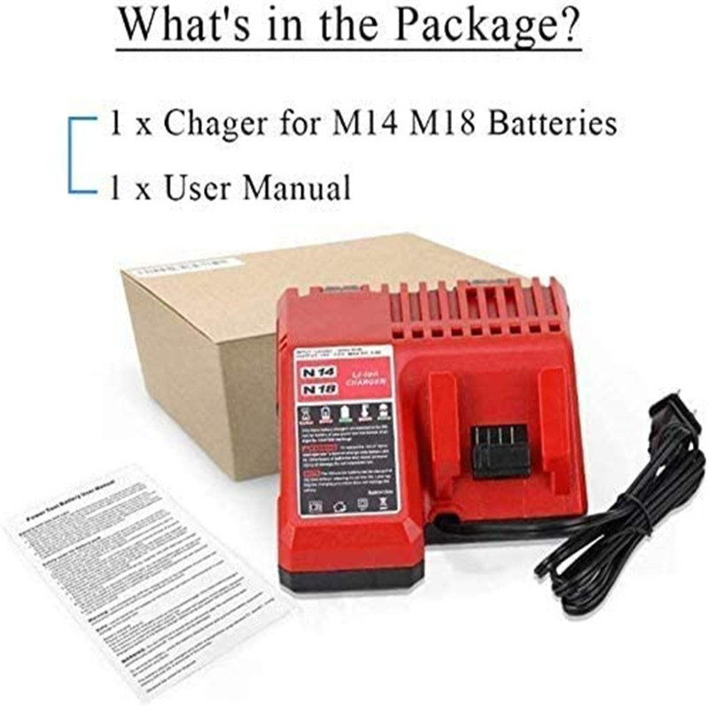 Carregador de bateries Urun UR-M1418 compatible amb ions de liti Milwaukee 12v-18V (11)