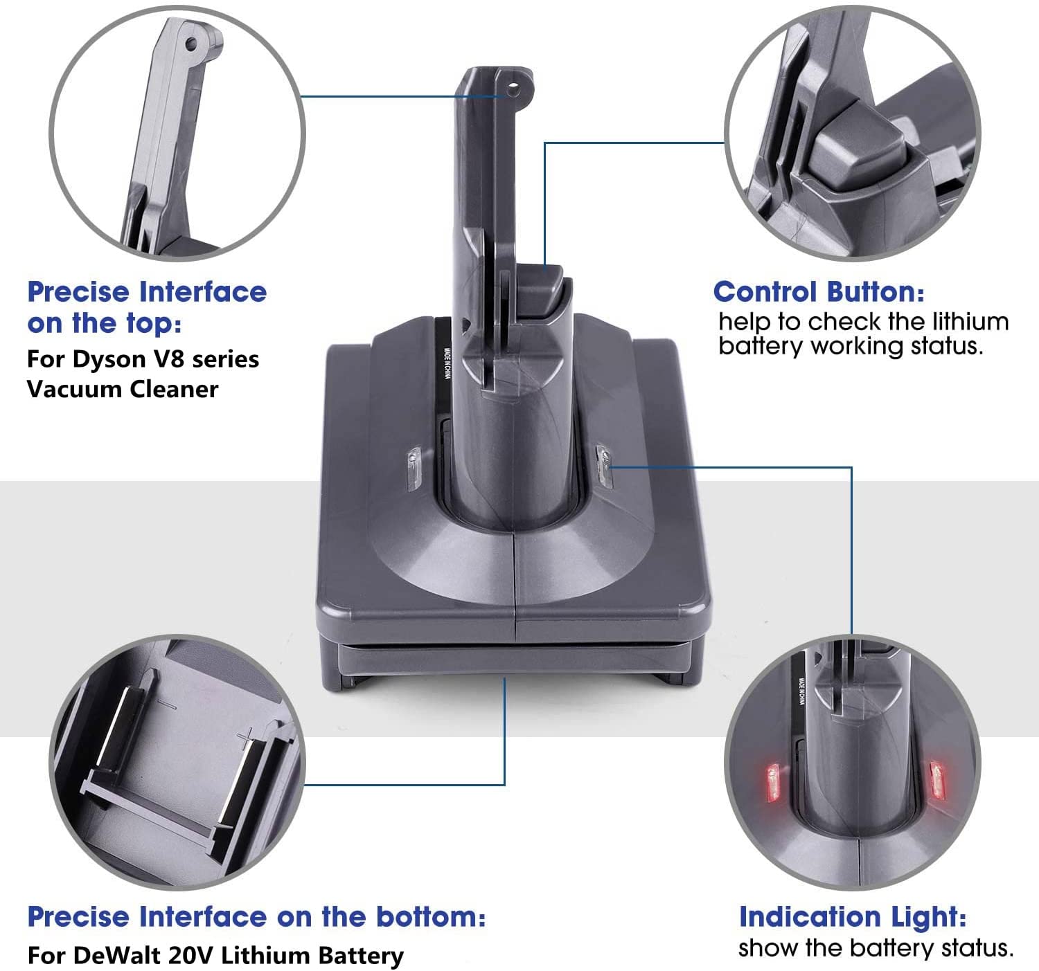 Bosch (Blue) 18V to Dyson V7 Battery Adapter