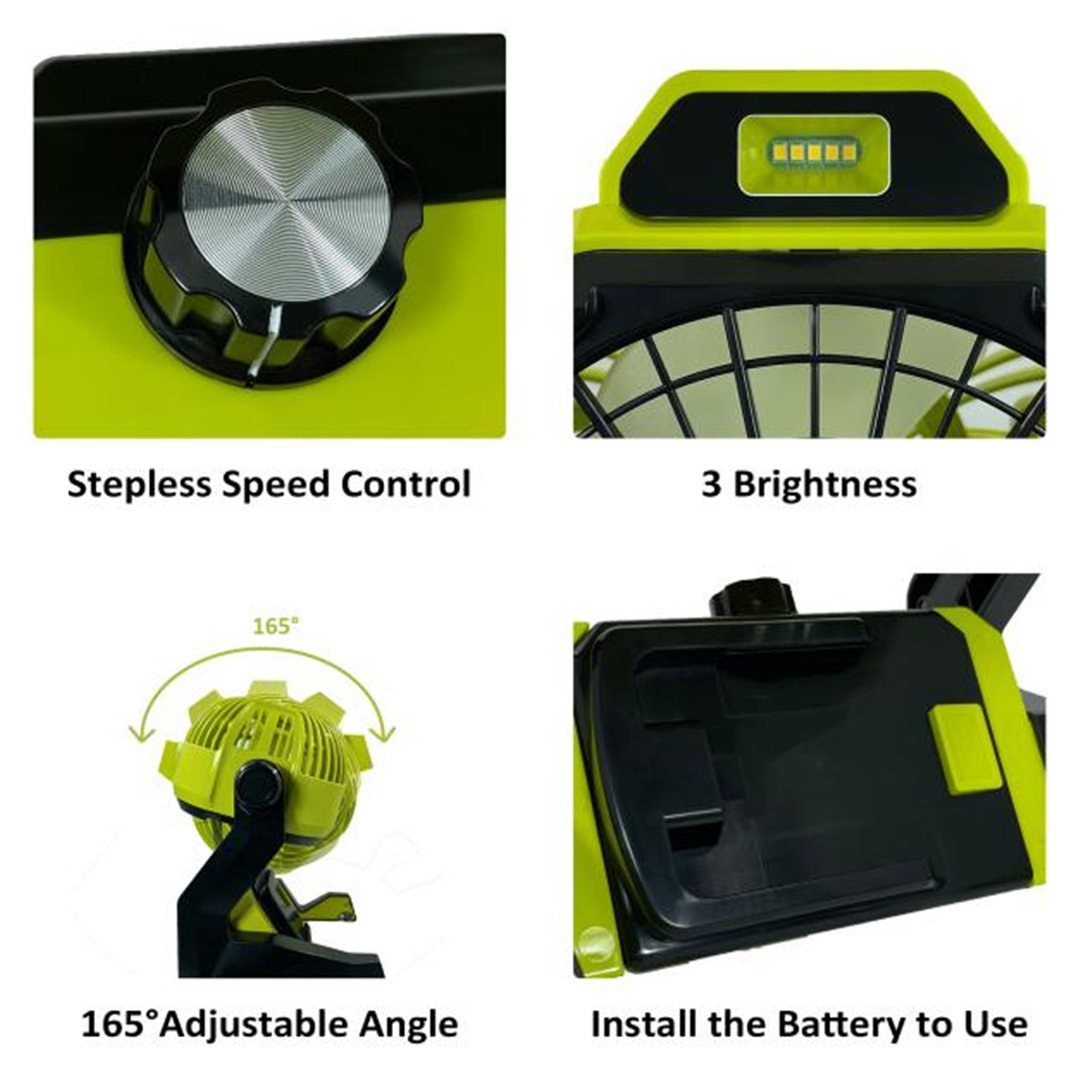 Urun new product newsEnergy-explosive portable rechargeable and illuminating cordless fan (4)